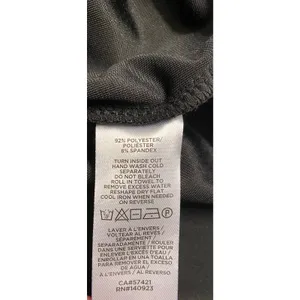 LOFT Metallic Shimmer Black Silver Puff Sleeve Shift Dress Size M Party Cocktail thumbnail 5
