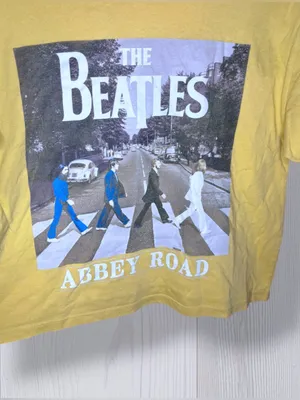 Love Tribe THE BEATLES Abbey Road Graphic Crop Top in Mustard Yellow | Size M thumbnail 5