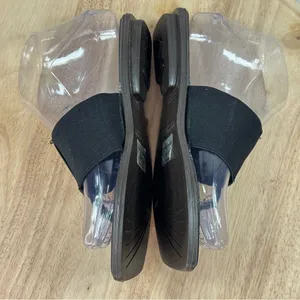 Ragg Elastic Strap Square Toe Slide‎ Thong Sandals Black Size 6 thumbnail 6