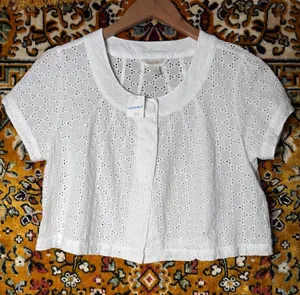 NWT Deadstock Limited Too Baby Doll White Eyelet Lace Crop Top sz 20 thumbnail 1