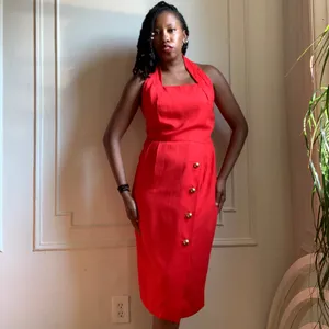 Vintage Jessica Howard Red Sleeveless Midi Dress thumbnail 3