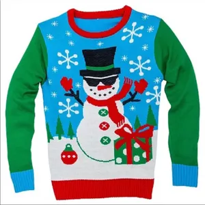 Snowman Ugly Christmas Sweater Unisex Adult Large /XL Blue Red Green White thumbnail 1