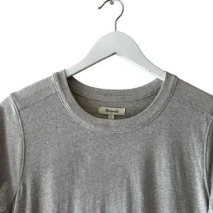 Madewell Midi Tee Dress Heather OatmealCream Minimalist T-shirt Crew SZ S #235 thumbnail 3