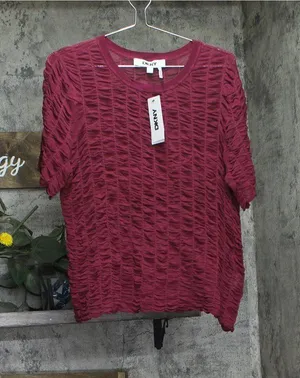DKNY Womens Superfine Textured Lightweight Top P52SAW83 Beet Red XL thumbnail 1