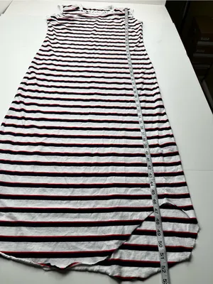 Frank & Eileen Cory Muscle Tee Maxi Dress Red Blue White Striped Crewneck Large thumbnail 8