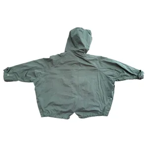 Zara Hooded Utility Jacket Women L Green Excellent Oversized Snap Rain Anorak thumbnail 5