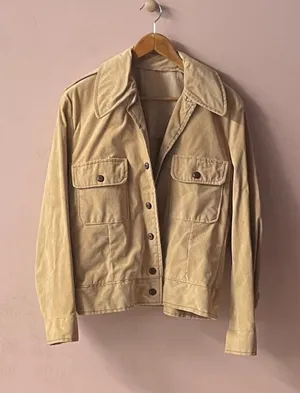 Vintage Handmade Tan/Light Brown Shirt Jacket Size M thumbnail 1