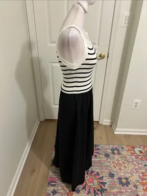 Tuckernuck Moon River Square Neck Sweater Knit Mix Media Midi Dress Size Small thumbnail 9