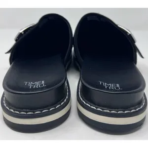 Time and Tru Women's Black Faux Suede Buckle Mules‎ Size 8 thumbnail 4
