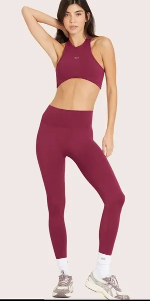SET Active Dark Pink Ribbed Sculpt-flex Workout Set thumbnail 1