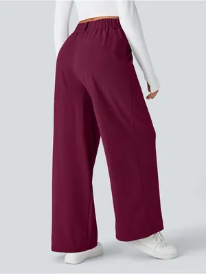 Halara High Waisted Pocket Wide Leg Waffle Knit Work Pants Womens Size XS Petite thumbnail 3