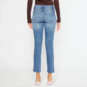 KANCAN Nava High Rise Straight Slim Leg Jeans in medium wash thumbnail 2