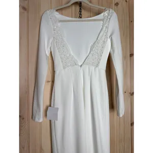 NWT Lulus Romantic Moments White Lace Long Sleeve Dress Open Back Wedding Sz XS thumbnail 6