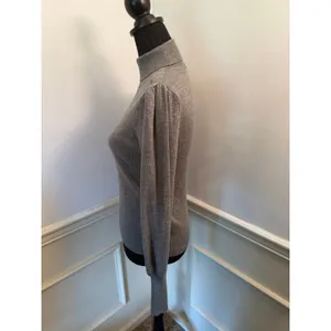 J.Crew 100% Merino Wool Ribbed Balloon Sleeve Turtleneck Sweater Gray Minimalist thumbnail 4