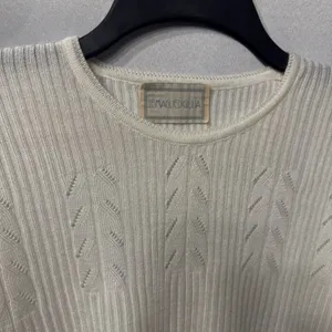 Vintage Italian Sweater short sleeve-Made Italy-Cream knit- Le Maglie di Giulia thumbnail 4