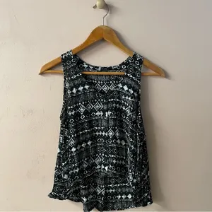 Urban Outfitters Sparkle & Fade Black Tribal Print Top Size M EUC thumbnail 9
