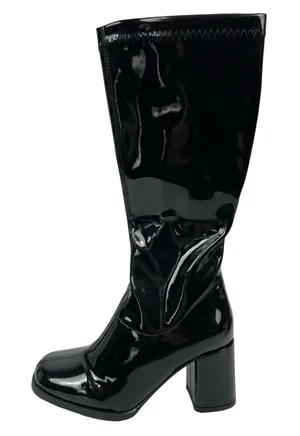 Funtasma Gogo Womens Black Patent Leather Knee High Block Heels Platform Boots 5 thumbnail 1