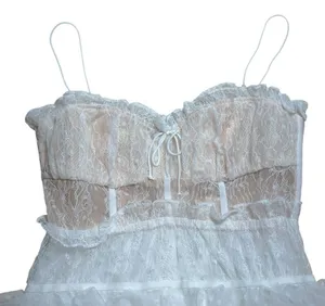 For Love & Lemons White Jules Mini Dress Women’s US L thumbnail 3