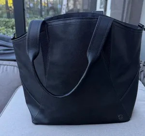 Lululemon Black Leather Tote Bag thumbnail 1