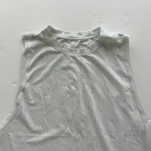 Lululemon All Yours Muscle Tank Top White Grey Crackle Print Size 12 Cotton thumbnail 2