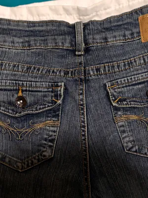 Gra 2 Womens Blue Denim Jeans Size 7 Embroidered Flap Pocket Bootcut Y2K thumbnail 3