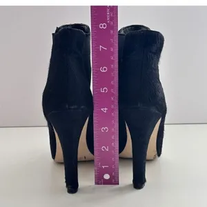 Ava & Aiden Ankle Boots Size 8.5 Black Faux Fur 4in Heel Goth Y2K Witchy Cosplay thumbnail 5
