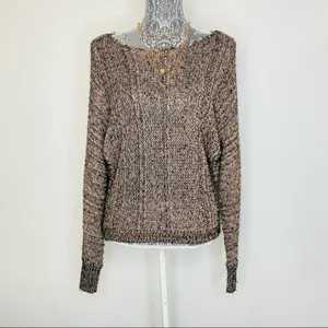 INC INTERNATIONAL CONCEPTS Womens Boatneck Copper Metallic Sweater Size XS thumbnail 2