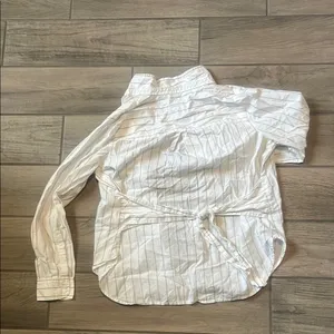 Madewell White Long Sleeve Mandarin Collar Shirt thumbnail 7