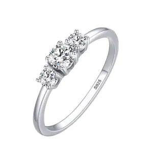 Sterling Silver SIZE 8 925  Sparkling Zircon Stackable Ring thumbnail 1