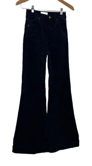 Rolla's Eastcoast Flare Pants Womens 24 Navy Blue High Rise Corduroy thumbnail 1
