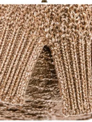 Anthropologie MOTH Rose Gold Metallic Asymmetrical Sweater Medium thumbnail 4