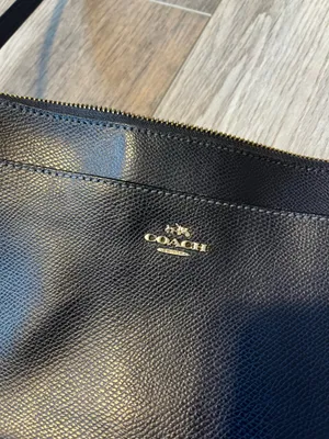 Coach Navy Blue Leather East West Crossbody Bag thumbnail 2