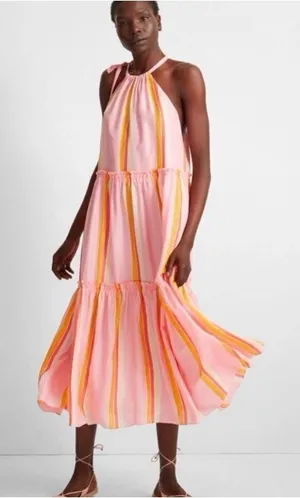Club Monaco Pink and Orange Midi Dress thumbnail 1
