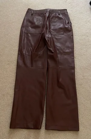 Burgundy Leather Pants thumbnail 2