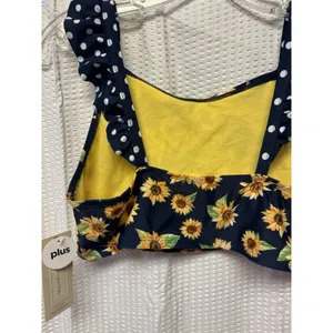 Peyton‎ & Parker Women's SZ 18.5 Sunflower Navy Polka Dots Bikini READ thumbnail 11