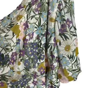 ESTELLE Women's 3X Wildbloom Midi‎ Dress Floral One shoulder Short Puff Sleeves thumbnail 4