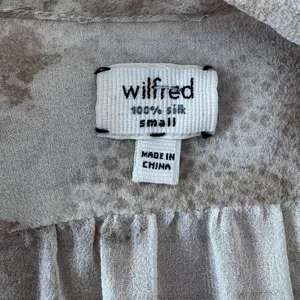 Wilfred 100% Silk Cream/pink Hi Low Henley Blouse‎ Old Money Flowy Career Small thumbnail 4