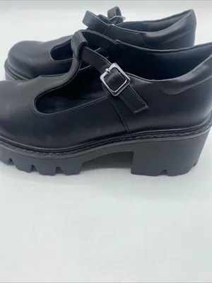 Chunky Heel Mary Jane Platform Shoes T Strap Buckle Black 6 Goth Baby Doll thumbnail 4
