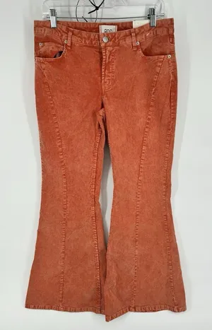 BDG‎ Urban Outfitters Womens Corduroy Pants Extreme Flare Stretch Orange 28 thumbnail 1