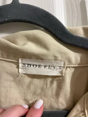 Kaki Denim Button up Dress Tan Size L thumbnail 4