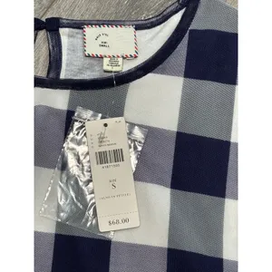 Anthropologie Postage Stamp Blue Gingham Elsie Blouse - size Small New thumbnail 5