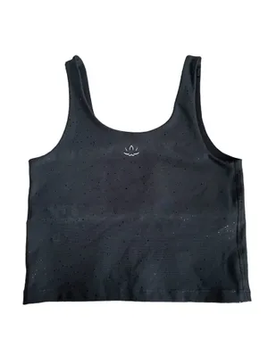 BEYOND YOGA Keep it Simple Alloy Speckled Cropped Tank Black Medium Athleisure thumbnail 2