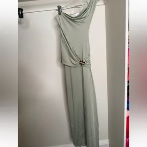 Peppermayo One Shoulder Dress in Light Green thumbnail 2