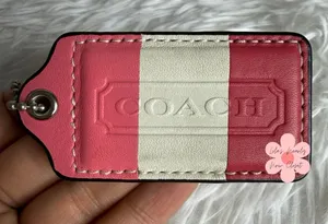 2.5" Coach Multi-color Fob Hang Tag Hangtag Bag Charm thumbnail 1