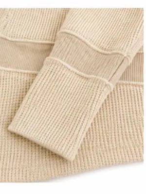 Earthbound Trading Company Cream Mixed-Knit V-Neck Sweater — Size Medium thumbnail 5