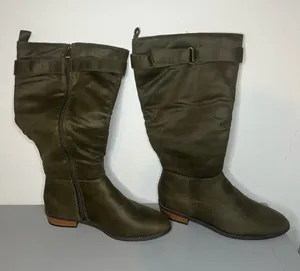 Journee Collection Lelanni Wide Calf Stack Heel Knee High Boot Hook and Loop 8.5 thumbnail 1