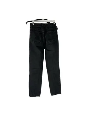 Zara Womens High Waisted Black Distressed Jeans Size 24 Cotton Denim Casual Fit thumbnail 7
