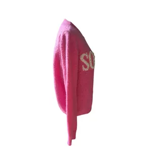 SOIRÉE Pink Pearl Beaded Sweater XS Hot Pink Knit Primark Cares thumbnail 3