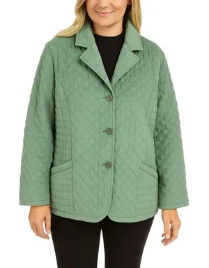 Cabela's‎ Green Collared Quilted Line Button Up Jacket Pockets Size XL thumbnail 1