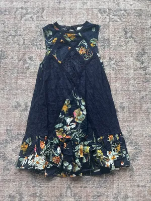 Umgee Navy Floral Dress thumbnail 1